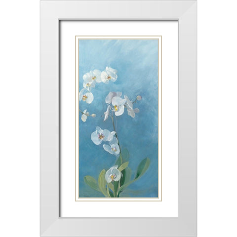 Phalaenopsis Fontaine III White Modern Wood Framed Art Print with Double Matting by Vernageau, Sylvie