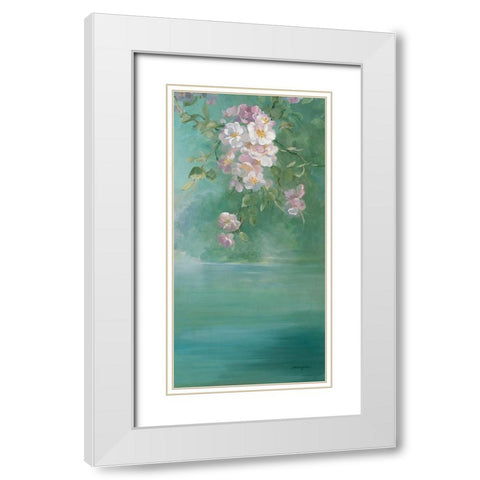 Roses Chaalis Blanches White Modern Wood Framed Art Print with Double Matting by Vernageau, Sylvie