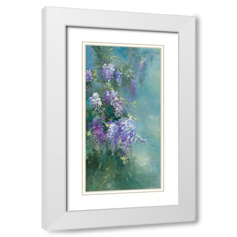 Glycine White Modern Wood Framed Art Print with Double Matting by Vernageau, Sylvie