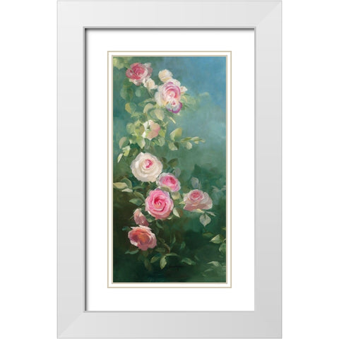 Rosier Pierre de Ronsard White Modern Wood Framed Art Print with Double Matting by Vernageau, Sylvie
