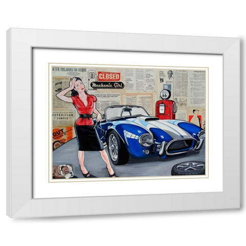 La belle mecanique White Modern Wood Framed Art Print with Double Matting by Lisa.C