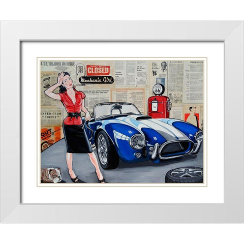 La belle mecanique White Modern Wood Framed Art Print with Double Matting by Lisa.C