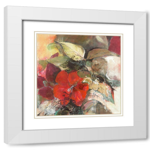 Hibiskus White Modern Wood Framed Art Print with Double Matting by Dreyer, Ingeborg