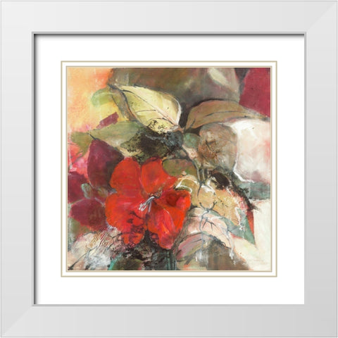 Hibiskus White Modern Wood Framed Art Print with Double Matting by Dreyer, Ingeborg