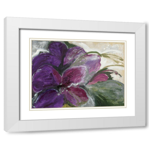 Clematis White Modern Wood Framed Art Print with Double Matting by Dreyer, Ingeborg