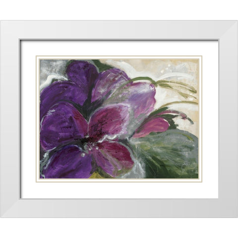 Clematis White Modern Wood Framed Art Print with Double Matting by Dreyer, Ingeborg