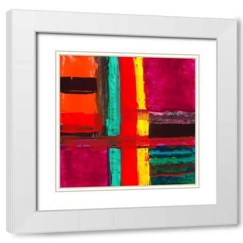 Vacances a Miami White Modern Wood Framed Art Print with Double Matting by MAXWELL