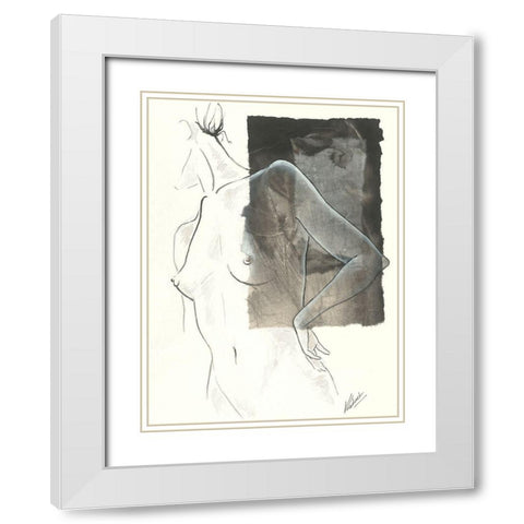 MaÃ¯te II White Modern Wood Framed Art Print with Double Matting by Cadoret, Virginie