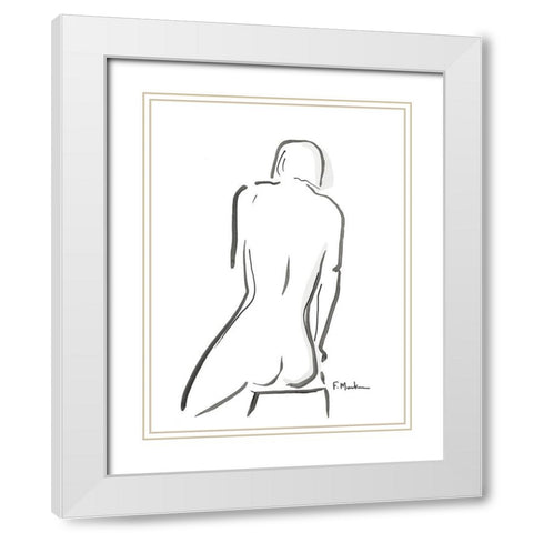 Sophy White Modern Wood Framed Art Print with Double Matting by Marteau, Frederique