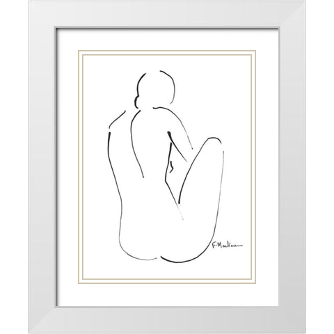 Aurely White Modern Wood Framed Art Print with Double Matting by Marteau, Frederique