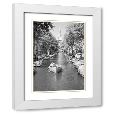 Amsterdam Zuiderkerk White Modern Wood Framed Art Print with Double Matting by Butcher, Dave