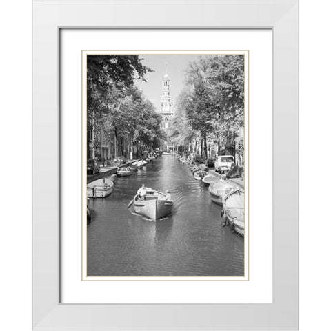 Amsterdam Zuiderkerk White Modern Wood Framed Art Print with Double Matting by Butcher, Dave