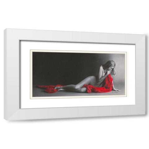 Sensuality White Modern Wood Framed Art Print with Double Matting by Seifert, Brita