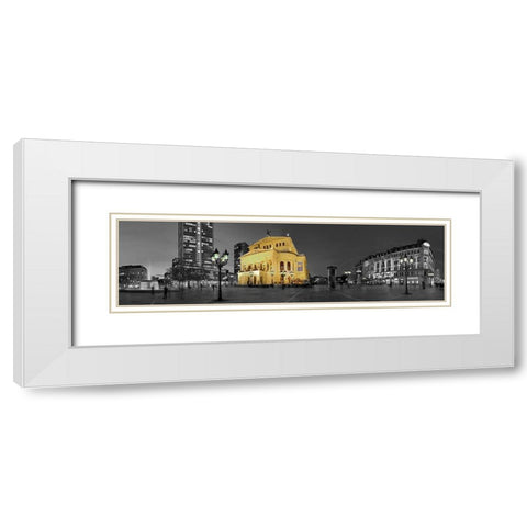 Alte Oper Frankfurt White Modern Wood Framed Art Print with Double Matting by Fischer, Rolf