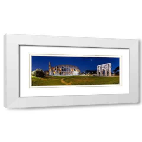Kolosseum mit Konstantinsbogen Rom White Modern Wood Framed Art Print with Double Matting by Fischer, Rolf