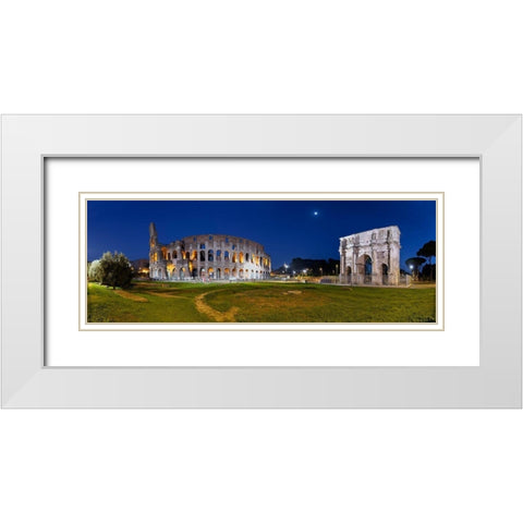 Kolosseum mit Konstantinsbogen Rom White Modern Wood Framed Art Print with Double Matting by Fischer, Rolf
