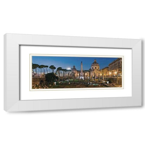 Trajansforum Kaiserforen Rom White Modern Wood Framed Art Print with Double Matting by Fischer, Rolf