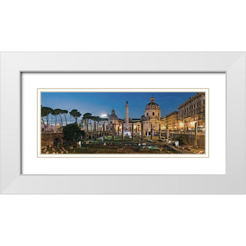 Trajansforum Kaiserforen Rom White Modern Wood Framed Art Print with Double Matting by Fischer, Rolf