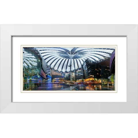 Sony Center Panorama White Modern Wood Framed Art Print with Double Matting by Fischer, Rolf