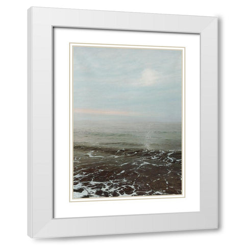 Morning Wave White Modern Wood Framed Art Print with Double Matting by Royer, Simon