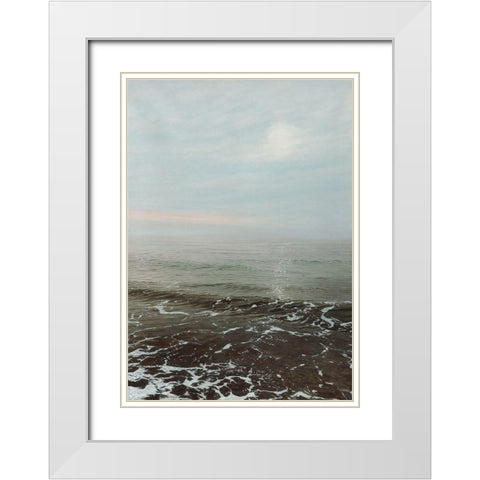 Morning Wave White Modern Wood Framed Art Print with Double Matting by Royer, Simon