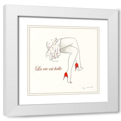 Serie Beine III White Modern Wood Framed Art Print with Double Matting by Schneider, Rosy