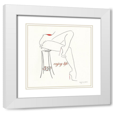 Serie Beine IV White Modern Wood Framed Art Print with Double Matting by Schneider, Rosy