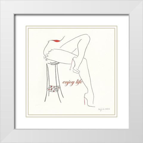 Serie Beine IV White Modern Wood Framed Art Print with Double Matting by Schneider, Rosy