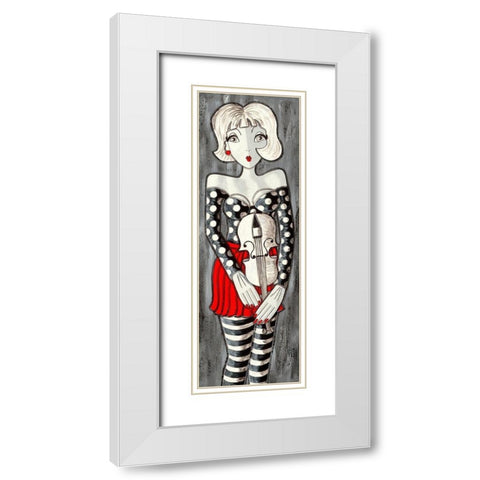 Violon White Modern Wood Framed Art Print with Double Matting by MIROTA