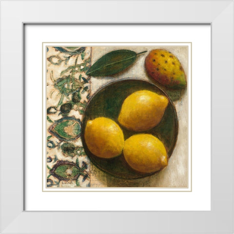 Citrons White Modern Wood Framed Art Print with Double Matting by Lionnet, Pascal