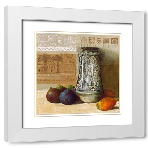 Albarelle du Magrheb White Modern Wood Framed Art Print with Double Matting by Lionnet, Pascal