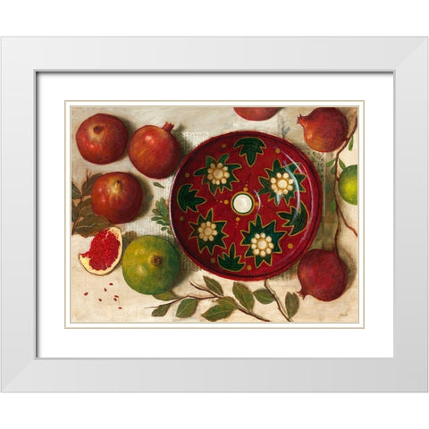 Ceramique rouge White Modern Wood Framed Art Print with Double Matting by Lionnet, Pascal