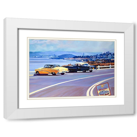 San Francisco Bay White Modern Wood Framed Art Print with Double Matting by VAUTRIN
