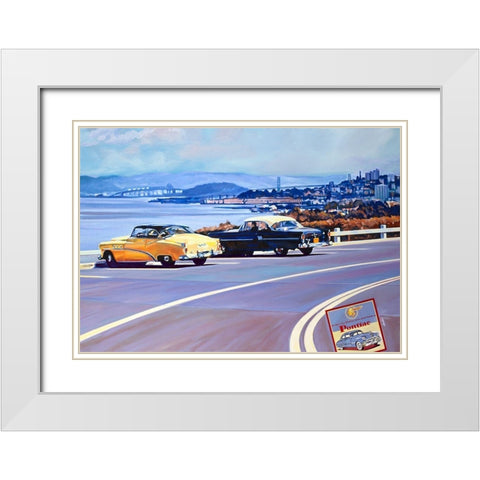 San Francisco Bay White Modern Wood Framed Art Print with Double Matting by VAUTRIN