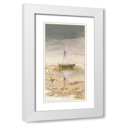 Pause White Modern Wood Framed Art Print with Double Matting by Marso