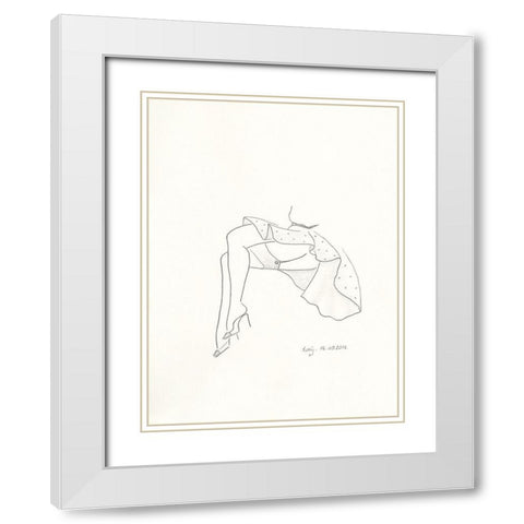 Serie Beine II White Modern Wood Framed Art Print with Double Matting by Schneider, Rosy