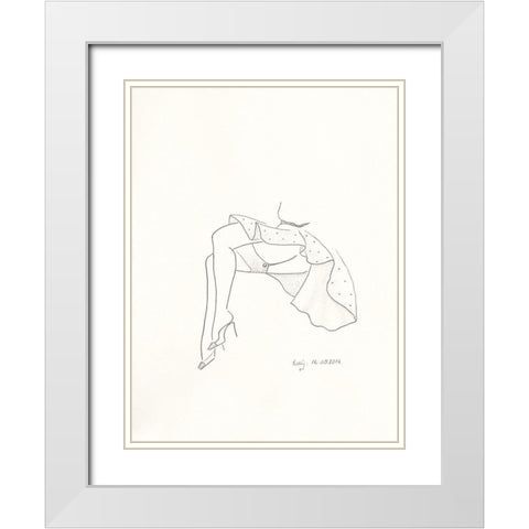 Serie Beine II White Modern Wood Framed Art Print with Double Matting by Schneider, Rosy