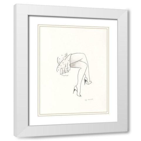 Serie Beine III White Modern Wood Framed Art Print with Double Matting by Schneider, Rosy