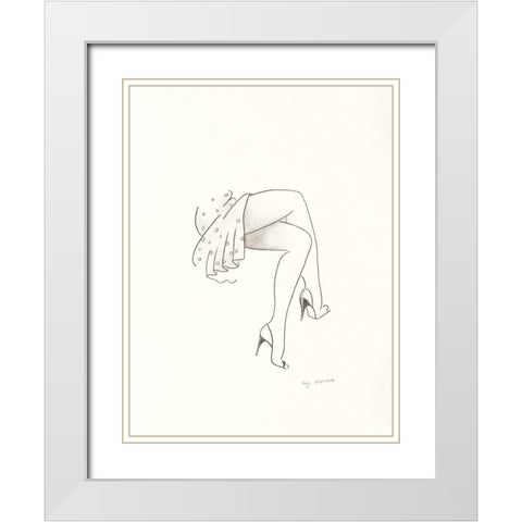 Serie Beine III White Modern Wood Framed Art Print with Double Matting by Schneider, Rosy