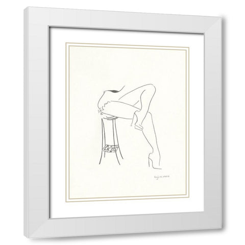 Serie Beine IV White Modern Wood Framed Art Print with Double Matting by Schneider, Rosy
