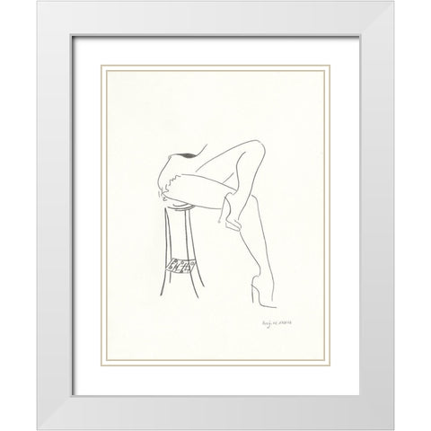 Serie Beine IV White Modern Wood Framed Art Print with Double Matting by Schneider, Rosy