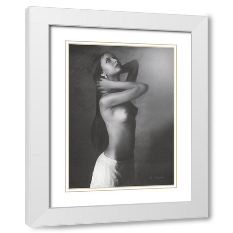 Silenzio I White Modern Wood Framed Art Print with Double Matting by Seifert, Brita