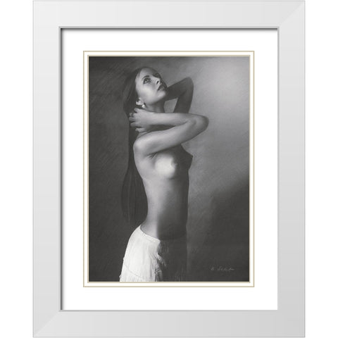 Silenzio I White Modern Wood Framed Art Print with Double Matting by Seifert, Brita