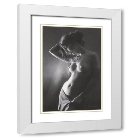 Silenzio IV White Modern Wood Framed Art Print with Double Matting by Seifert, Brita