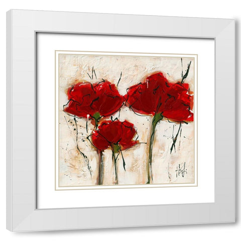 Pavot abstrait II White Modern Wood Framed Art Print with Double Matting by Zacher-Finet, Isabelle