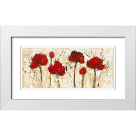 Pavot abstrait III White Modern Wood Framed Art Print with Double Matting by Zacher-Finet, Isabelle