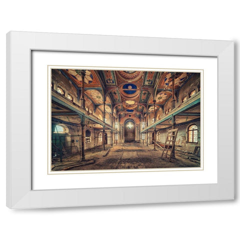 Remember White Modern Wood Framed Art Print with Double Matting by Haker, Matthias