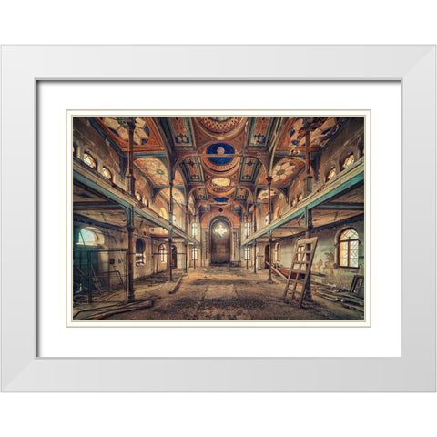 Remember White Modern Wood Framed Art Print with Double Matting by Haker, Matthias