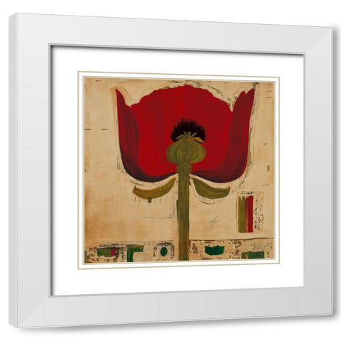 Blutenanatomie: Mohnblumen White Modern Wood Framed Art Print with Double Matting by Richter-Armgart, Rose
