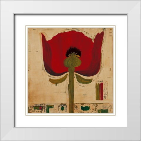 Blutenanatomie: Mohnblumen White Modern Wood Framed Art Print with Double Matting by Richter-Armgart, Rose